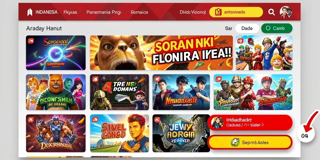 Tampilan menu utama JKTGAME yang menarik dan mudah dinavigasi.