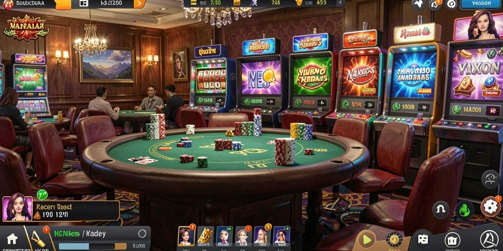 Tampilan permainan slot yang menarik dan berwarna-warni.