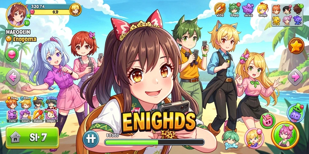 Tampilan awal game dengan karakter lucu.